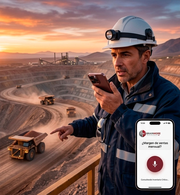 Ejecutivo consultando datos en terreno